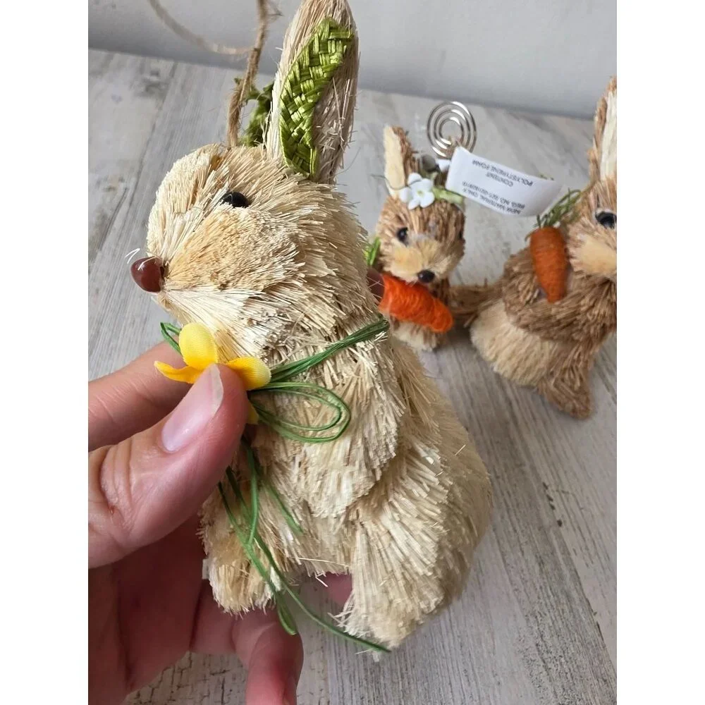 Pier 1 bottle brush rabbit‎ bunny placeholder ornament Easter Bunny decor